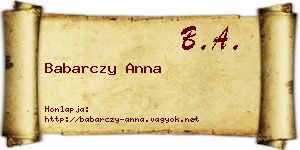 Babarczy Anna névjegykártya